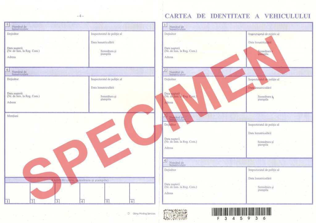 RAR schimba cartea de identitate a vehiculului